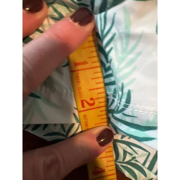 Halara XL Green Leaf Print Romper Shirred Pocket Casual Jumpsuit - Picture 8 of 10